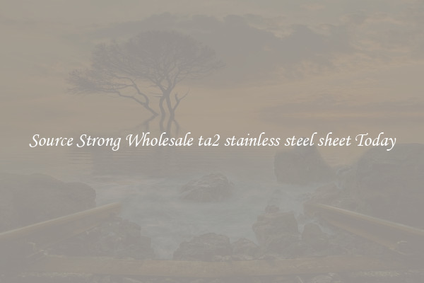 Source Strong Wholesale ta2 stainless steel sheet Today