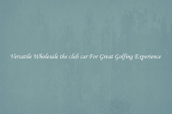 Versatile Wholesale the club car For Great Golfing Experience 