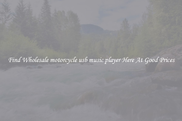 Find Wholesale motorcycle usb music player Here At Good Prices