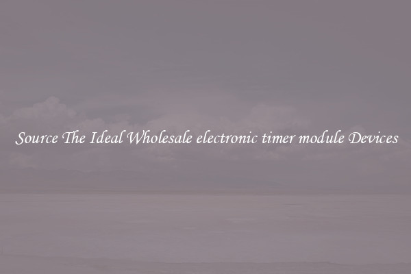 Source The Ideal Wholesale electronic timer module Devices