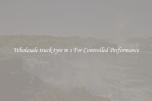 Wholesale truck tyre m s For Controlled Performance